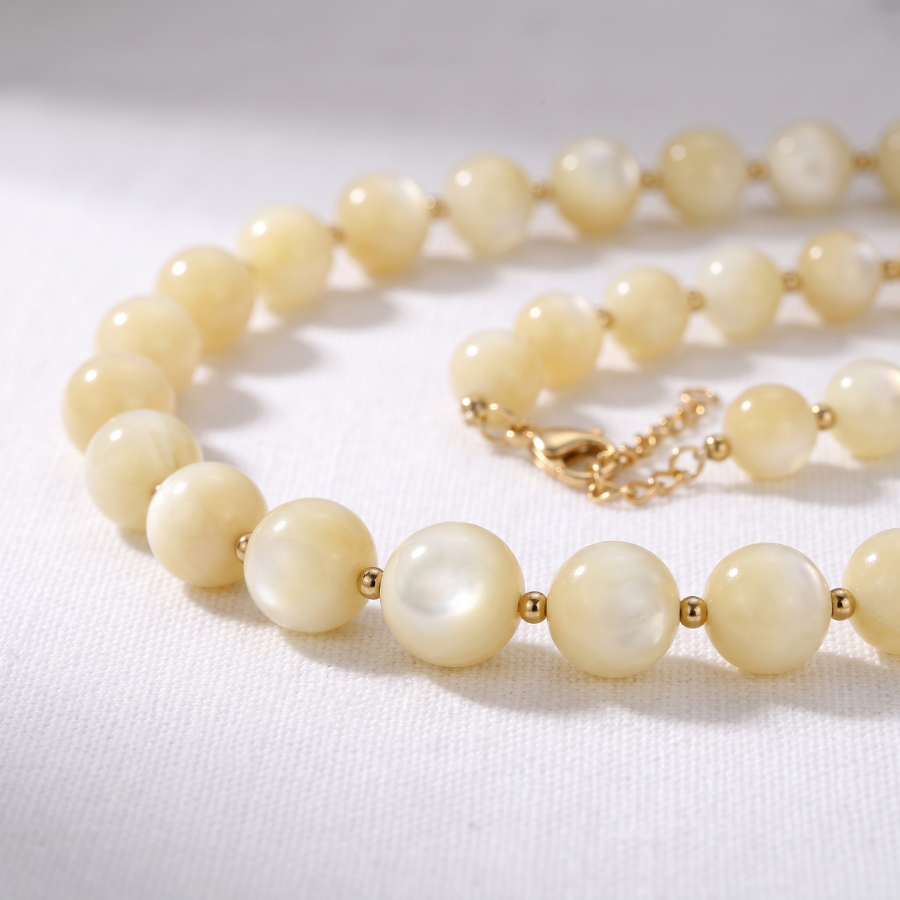 Moonrise Necklace — 12mm Pearl Shell+ Gold