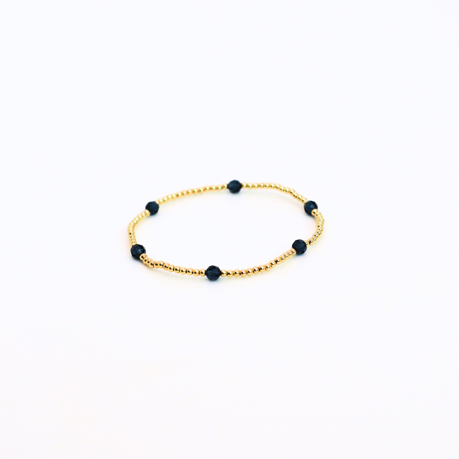 CLASSIC Gold & Swarovski 2mm, Denim