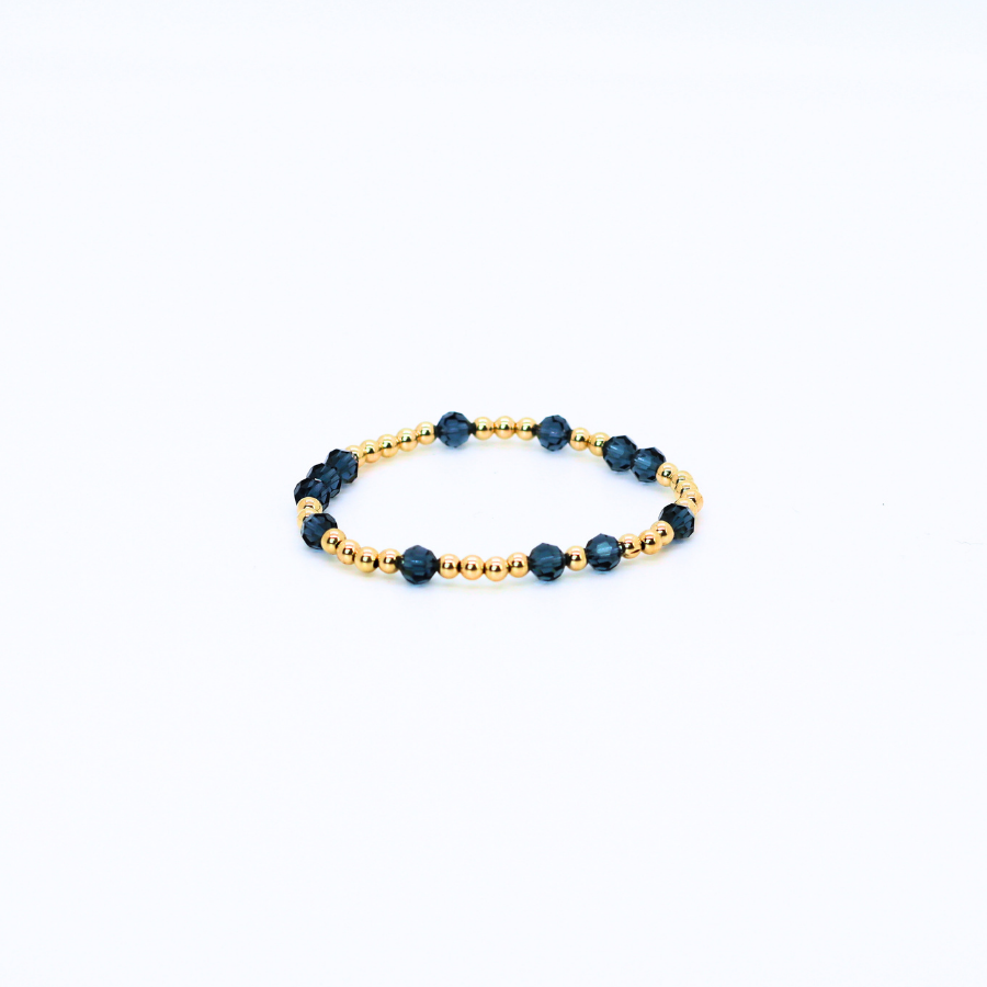 HOPES PROMISE 4mm Swarovski & Gold, Denim