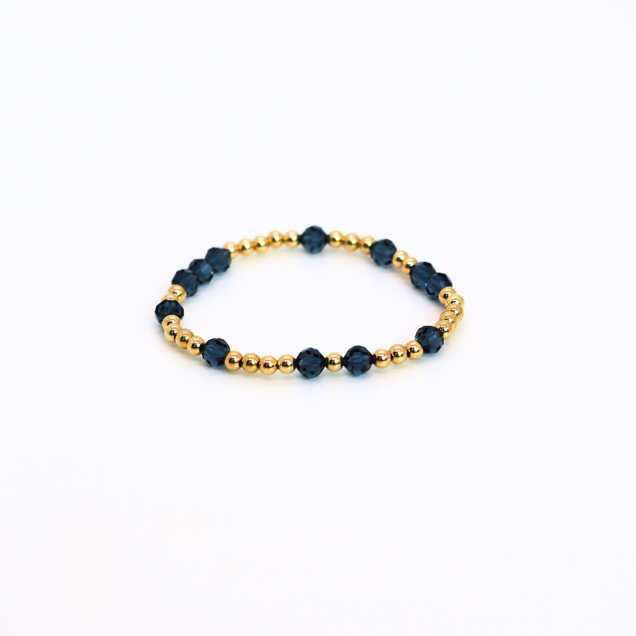 HOPES PROMISE 6mm Swarovski & Gold, Denim
