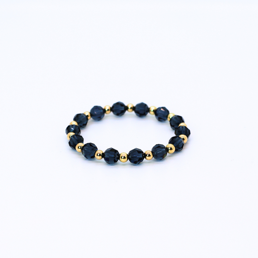 GRACE 6mm Swarovski & Gold, Denim
