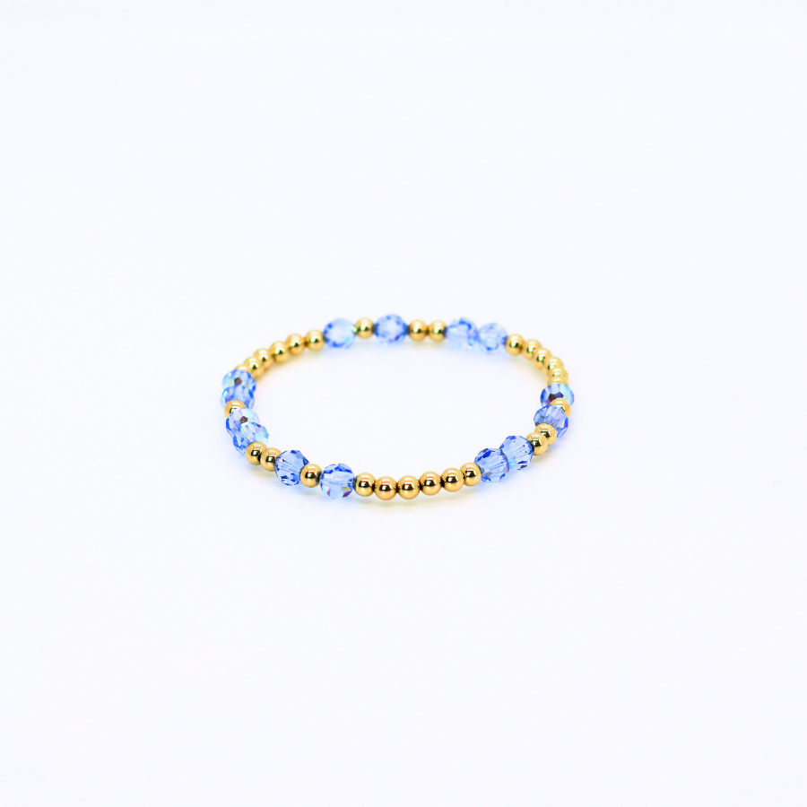 HOPES PROMISE 6mm Swarovski & Gold, Sky Blue