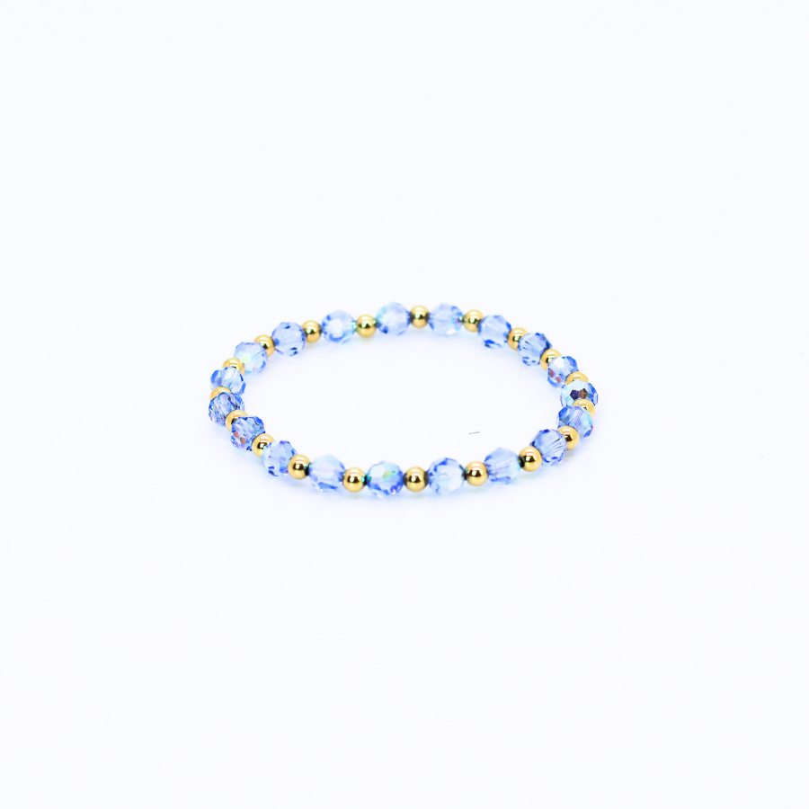 GRACE 6mm Swarovski & Gold, Sky Blue
