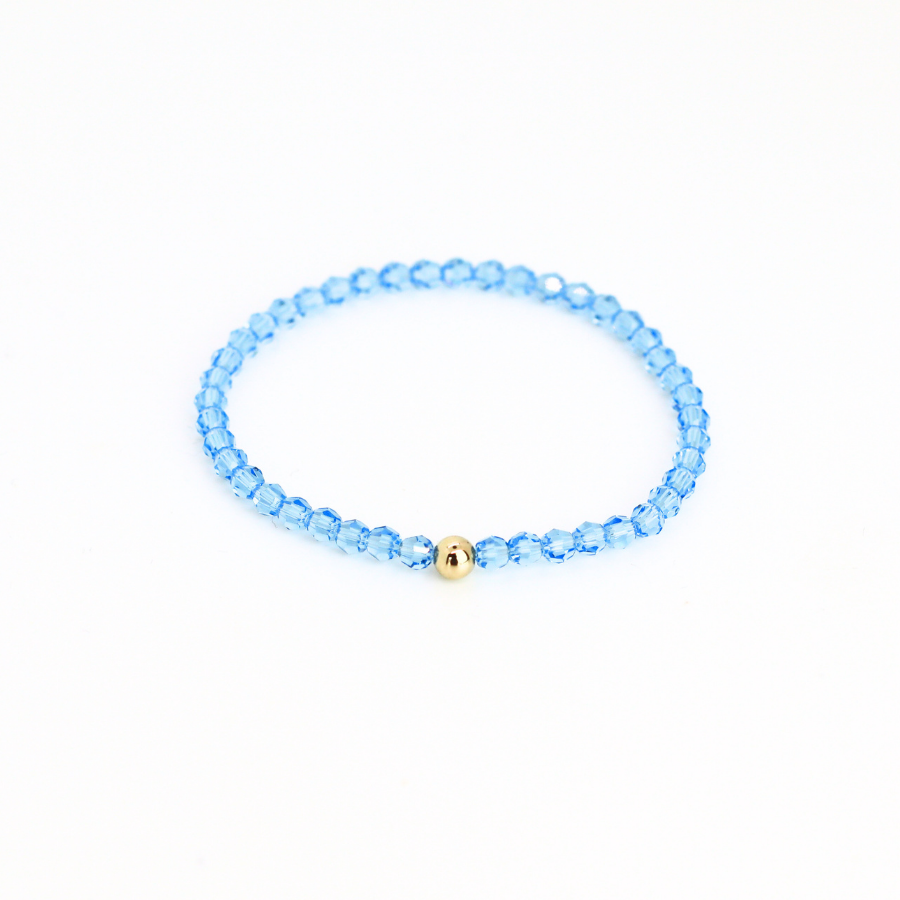 Crystal Solid 4mm Sky Blue Bracelet
