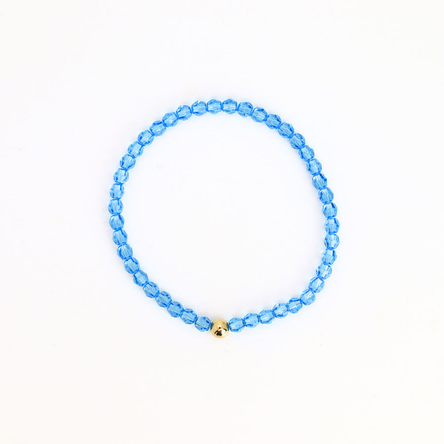 Crystal Solid 4mm Sky Blue Bracelet