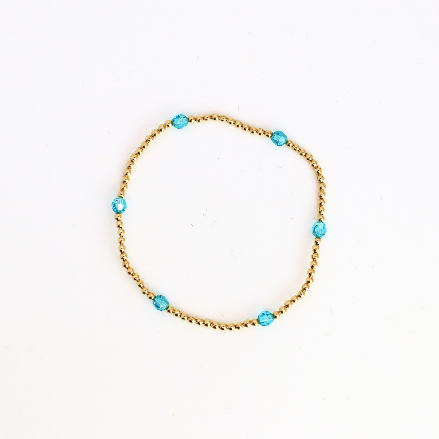 CLASSIC Gold & Swarovski 2mm, Turquoise