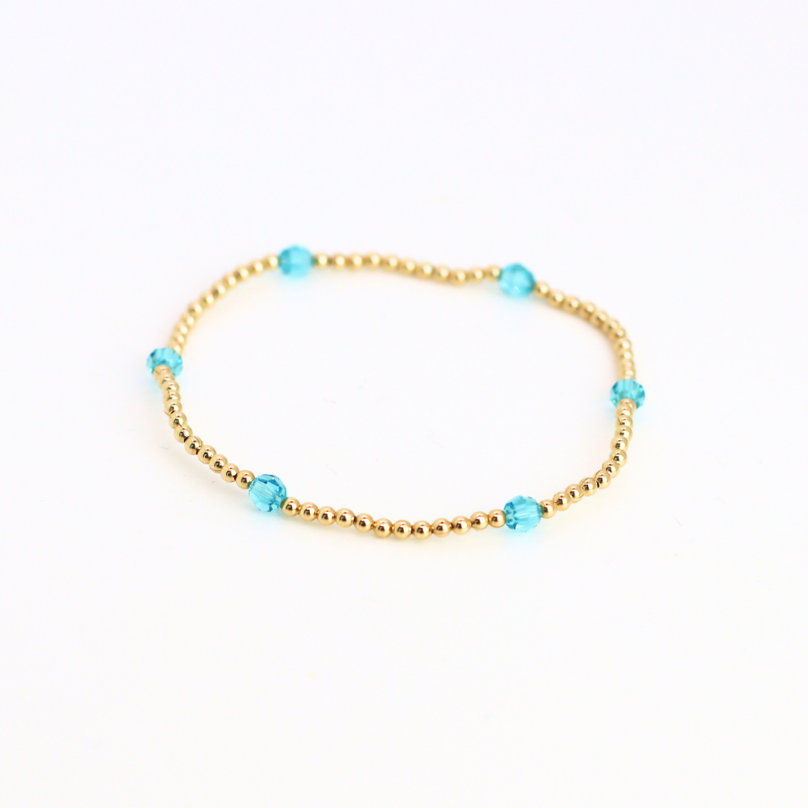 CLASSIC Gold & Swarovski 2mm, Turquoise