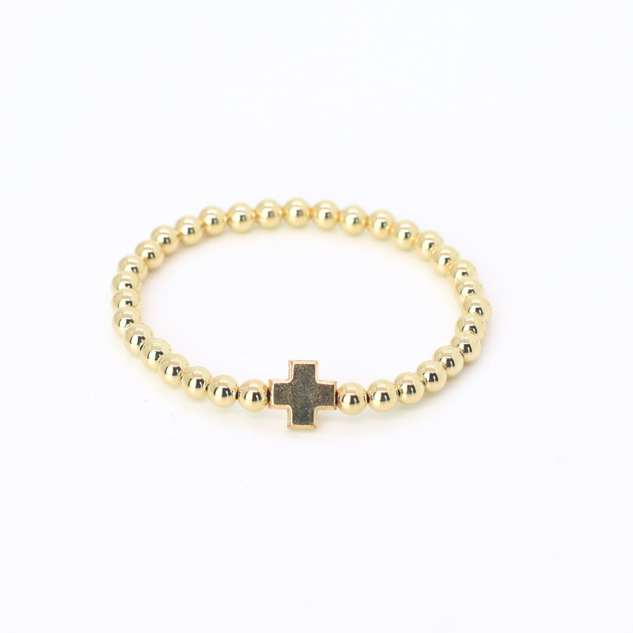 FAITH Cross 5mm Bracelet, Gold