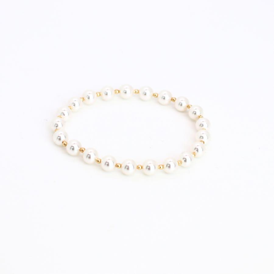 GRACE 6mm Pearl, 3mm Gold