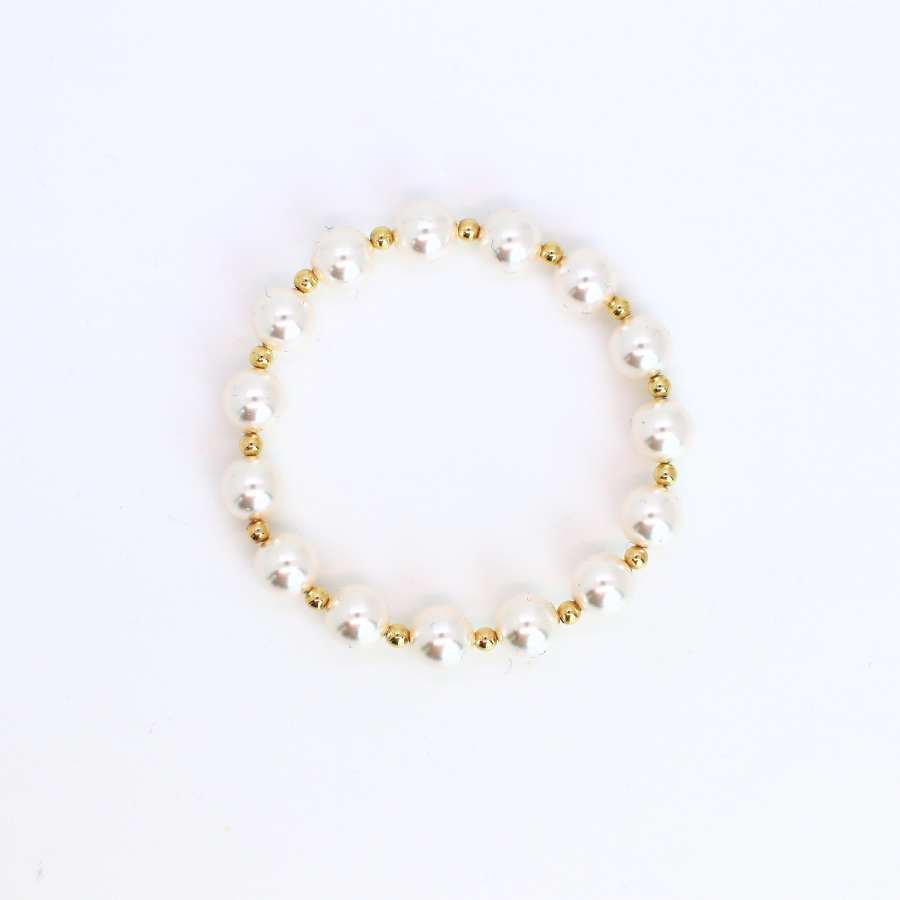 GRACE 6mm Pearl, 3mm Gold