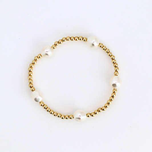 Classic Radiant Pearl – 8mm Pearl & 3mm Gold
