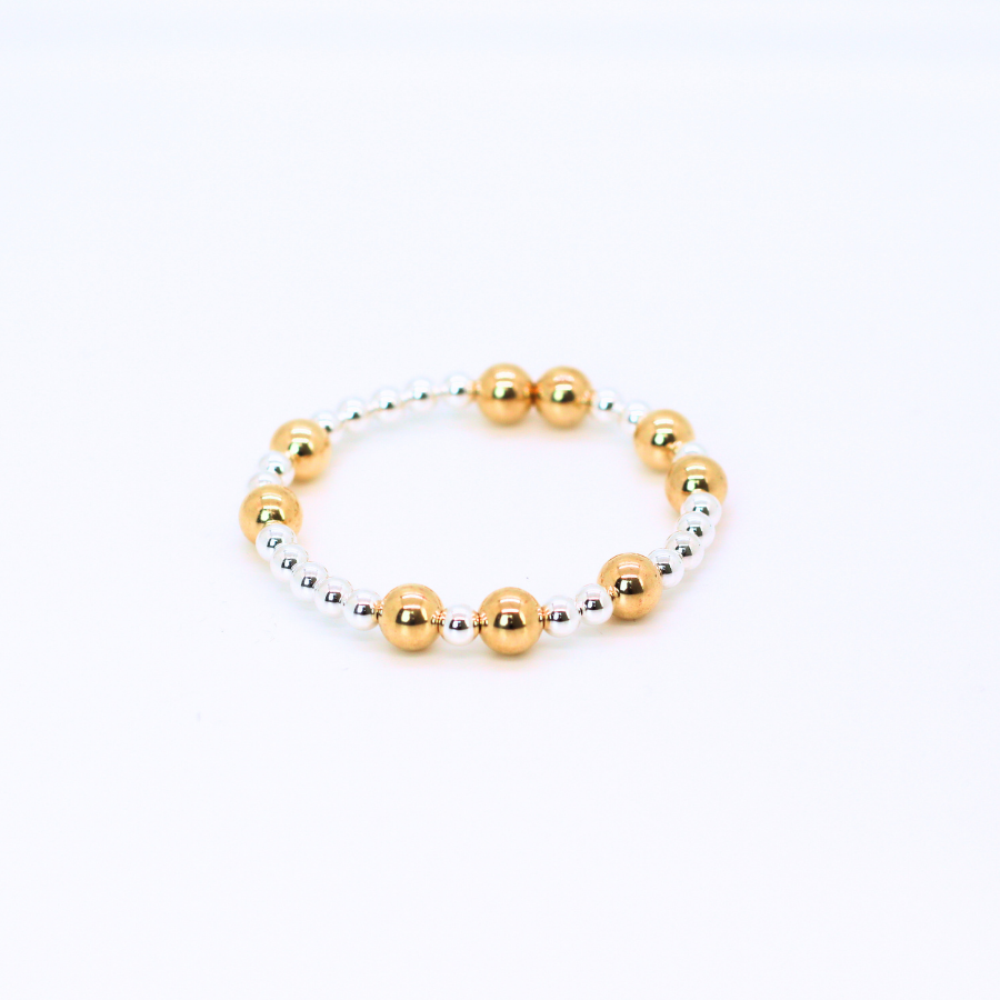 HOPES PROMISE 6mm Bead Bracelet, Gold Mixed Metals