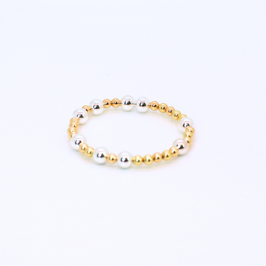 HOPES PROMISE 6mm Bead Bracelet, Sterling Mixed Metals
