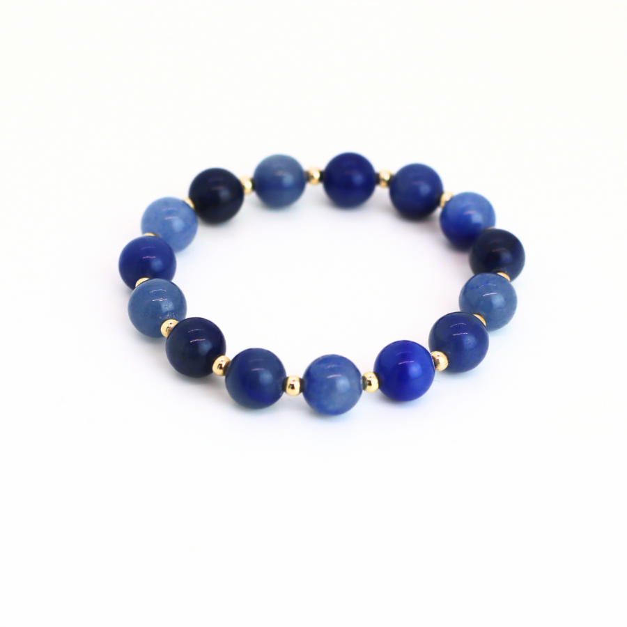 Kyanite & Gold, 8mm Bracelet