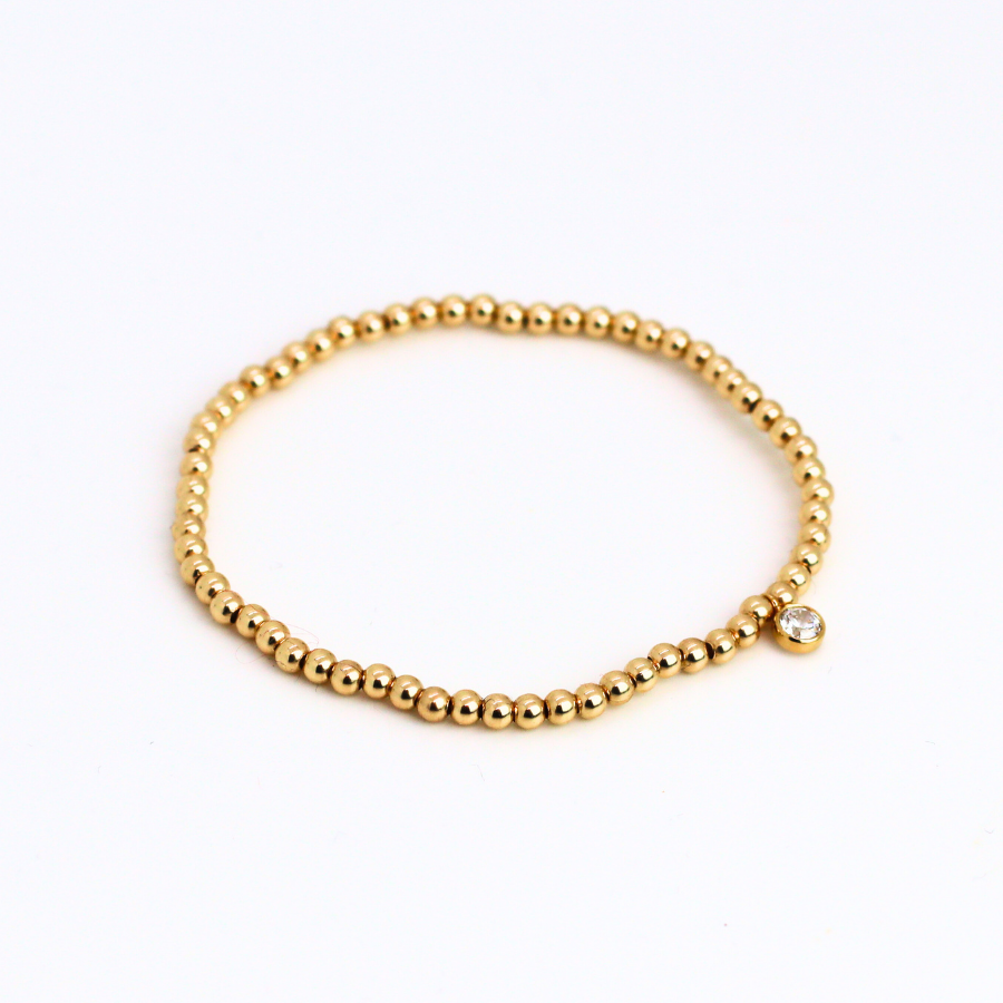Charm & 3mm gold filled bead bracelet