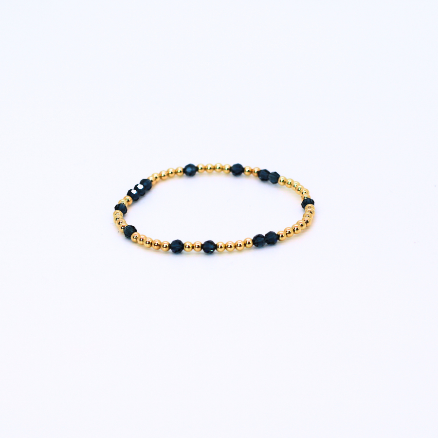 CLASSIC Gold & Swarovski 3mm, Denim