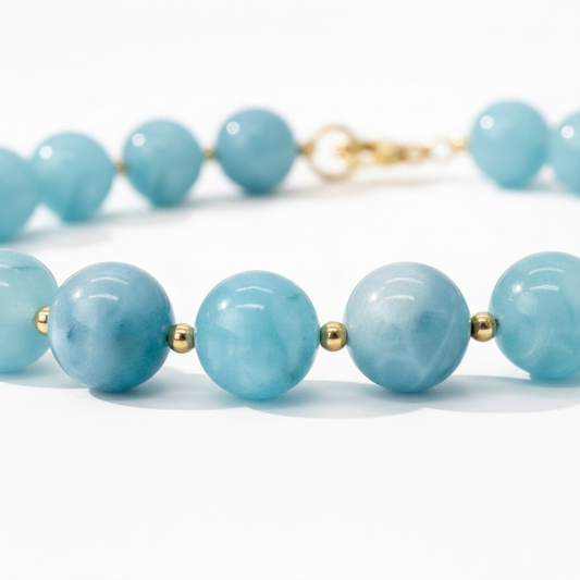 Ease By Nature, 12mm Chalcedony Necklace