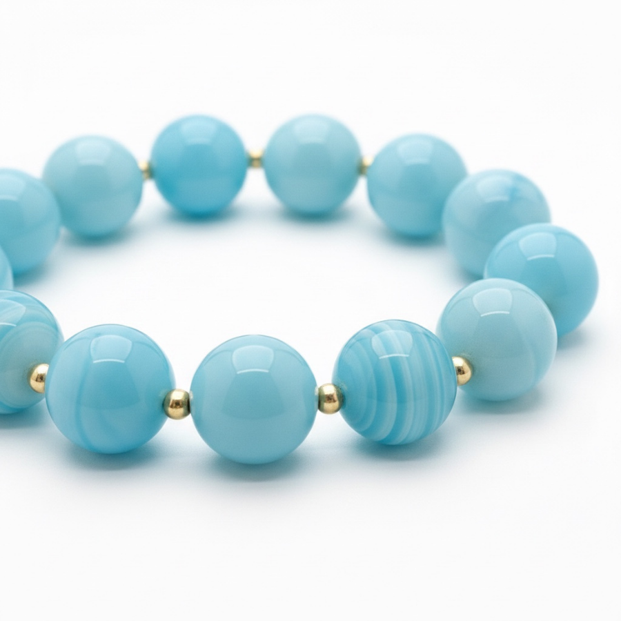 Ease Chalcedony 12mm Bracelet