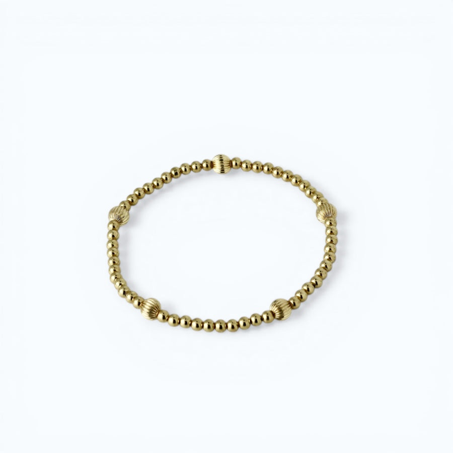 RESILIENCE 3mm Bead Bracelet, 5mm Gold