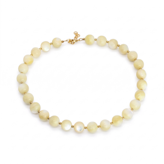 Moonrise Necklace — 12mm Pearl Shell+ Gold