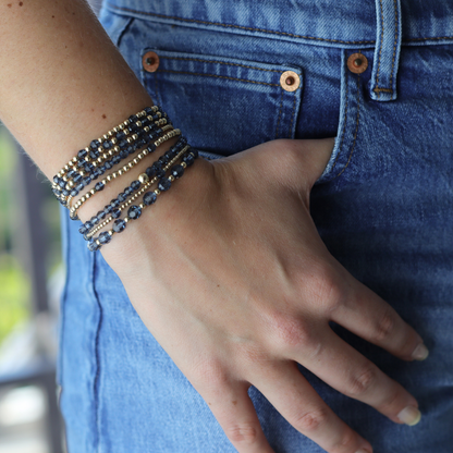 Grace 4mm Light Denim & 3mm Gold
