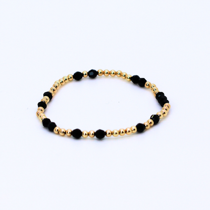 HOPES PROMISE 4mm Swarovski & 3mm Gold, Jet