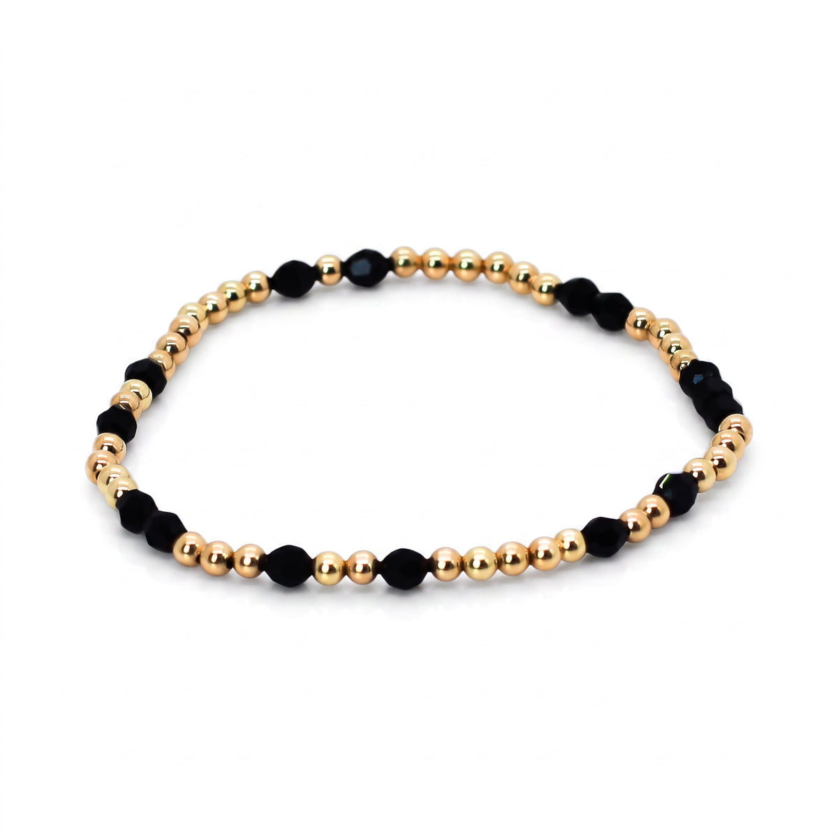 HOPES PROMISE 4mm Swarovski & 3mm Gold, Jet