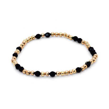 HOPES PROMISE 4mm Swarovski & 3mm Gold, Jet