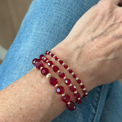 GRACE 6mm Swarovski & Gold, Garnet