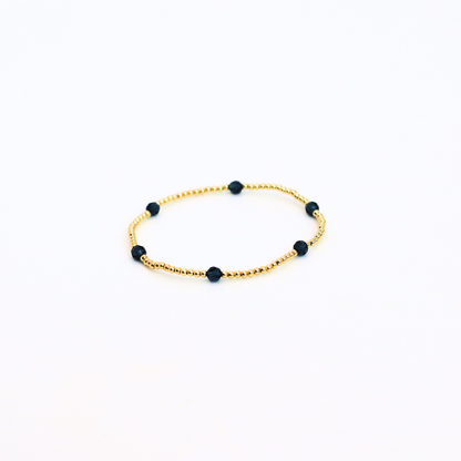 CLASSIC Gold & Swarovski 2mm, Denim