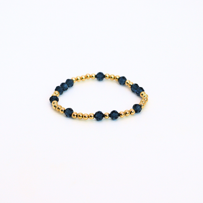 HOPES PROMISE 6mm Swarovski & Gold, Denim