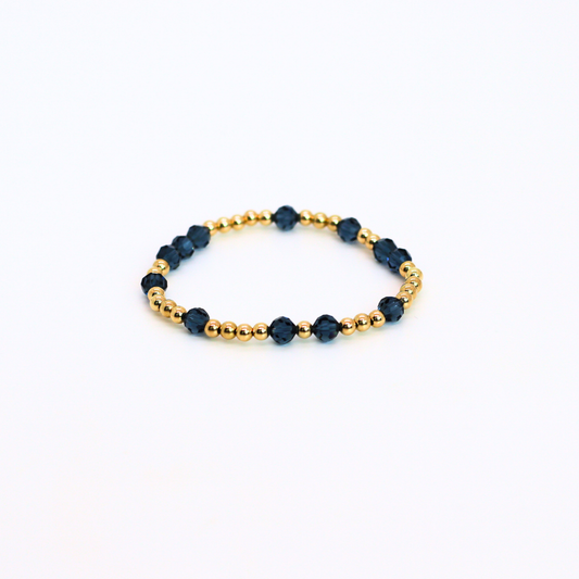 HOPES PROMISE 6mm Swarovski & Gold, Denim