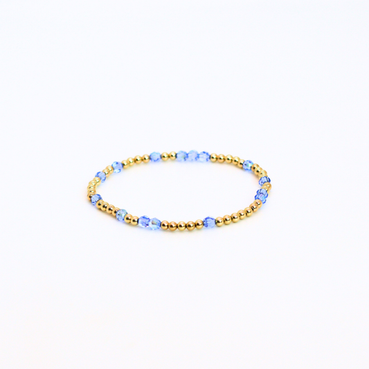 HOPES PROMISE 4mm Swarovski & Gold, Sky Blue