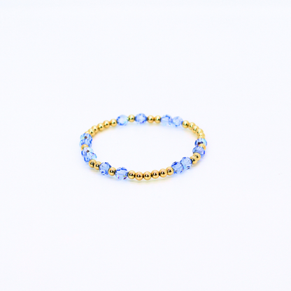 HOPES PROMISE 6mm Swarovski & Gold, Sky Blue