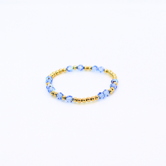 HOPES PROMISE 6mm Swarovski & Gold, Sky Blue