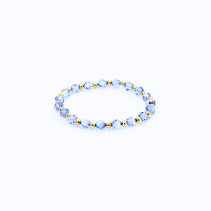 GRACE 6mm Swarovski & Gold, Sky Blue