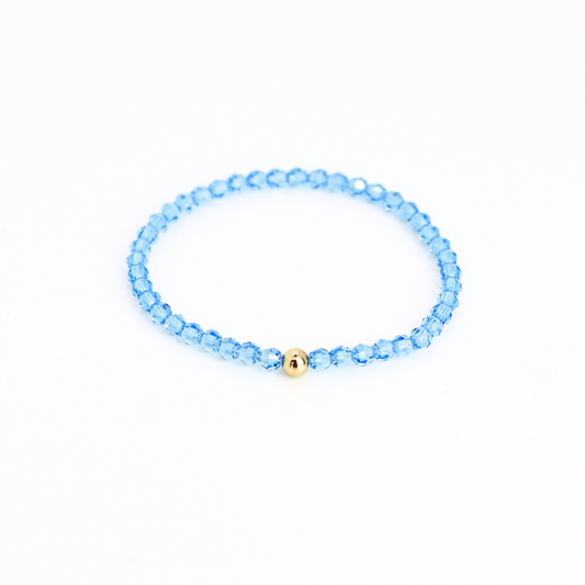 Crystal Solid 4mm Sky Blue Bracelet