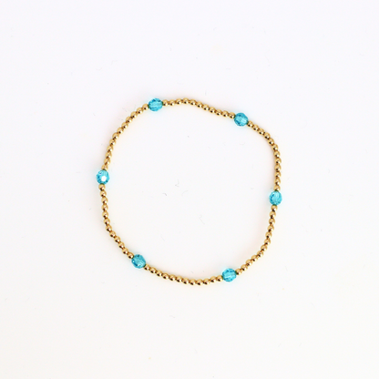 CLASSIC Gold & Swarovski 2mm, Turquoise