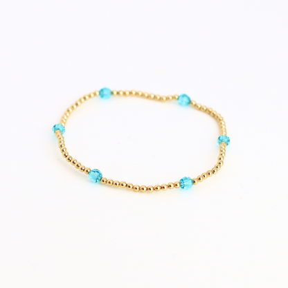 CLASSIC Gold & Swarovski 2mm, Turquoise