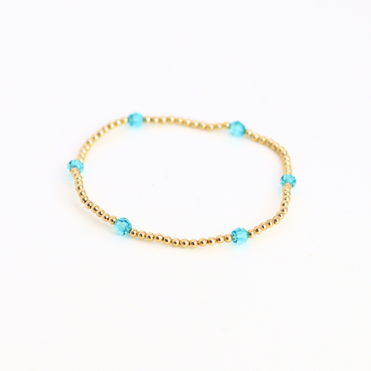 CLASSIC Gold & Swarovski 2mm, Turquoise