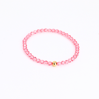 Crystal Solid 4mm Rose Bracelet