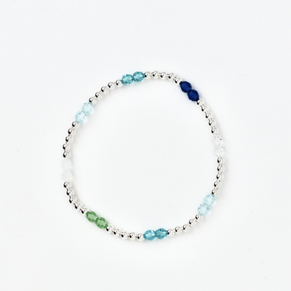 Sea Glass Rhythm 4mm Swarovski & 3mm Sterling Silver