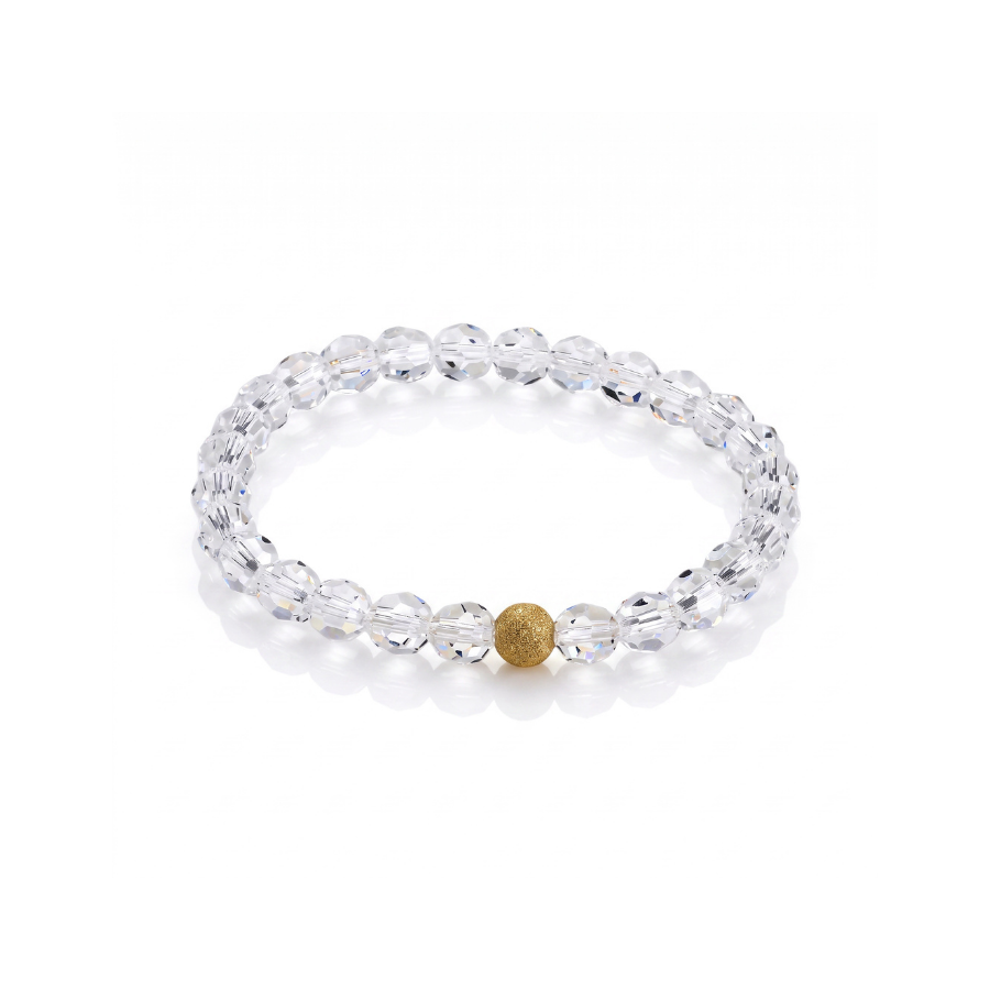 Wish Bracelet — Clear Crystal + Gold Stardust