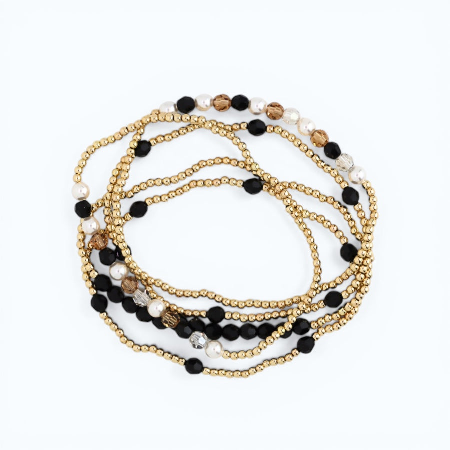 HOPES PROMISE 4mm Swarovski & 3mm Gold, Jet