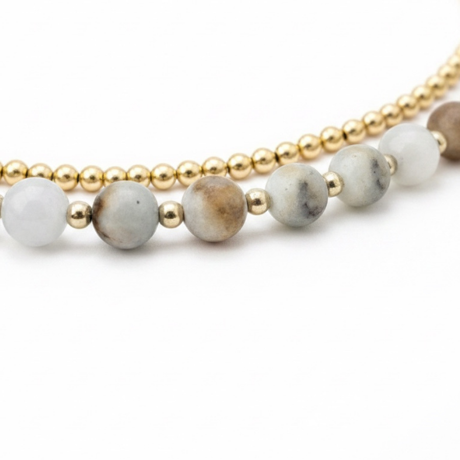 Petite 6mm Blue Celestite & Signature 3mm Gold Filled Necklace