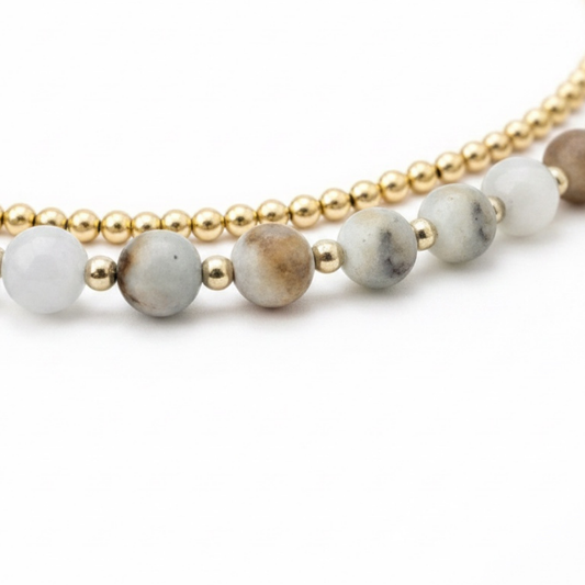 Petite 6mm Blue Celestite & Signature 3mm Gold Filled Necklace