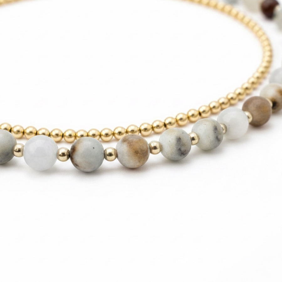 Petite 6mm Blue Celestite & Signature 3mm Gold Filled Necklace
