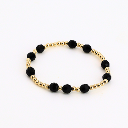 HOPES PROMISE 6mm Swarovski & Gold, Jet