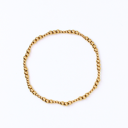 TRINITY 2mm Bead Bracelet, 3mm Gold