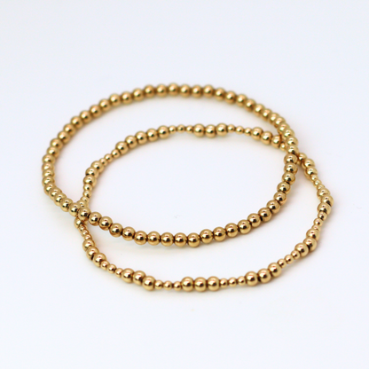 TRINITY 2mm Bead Bracelet, 3mm Gold